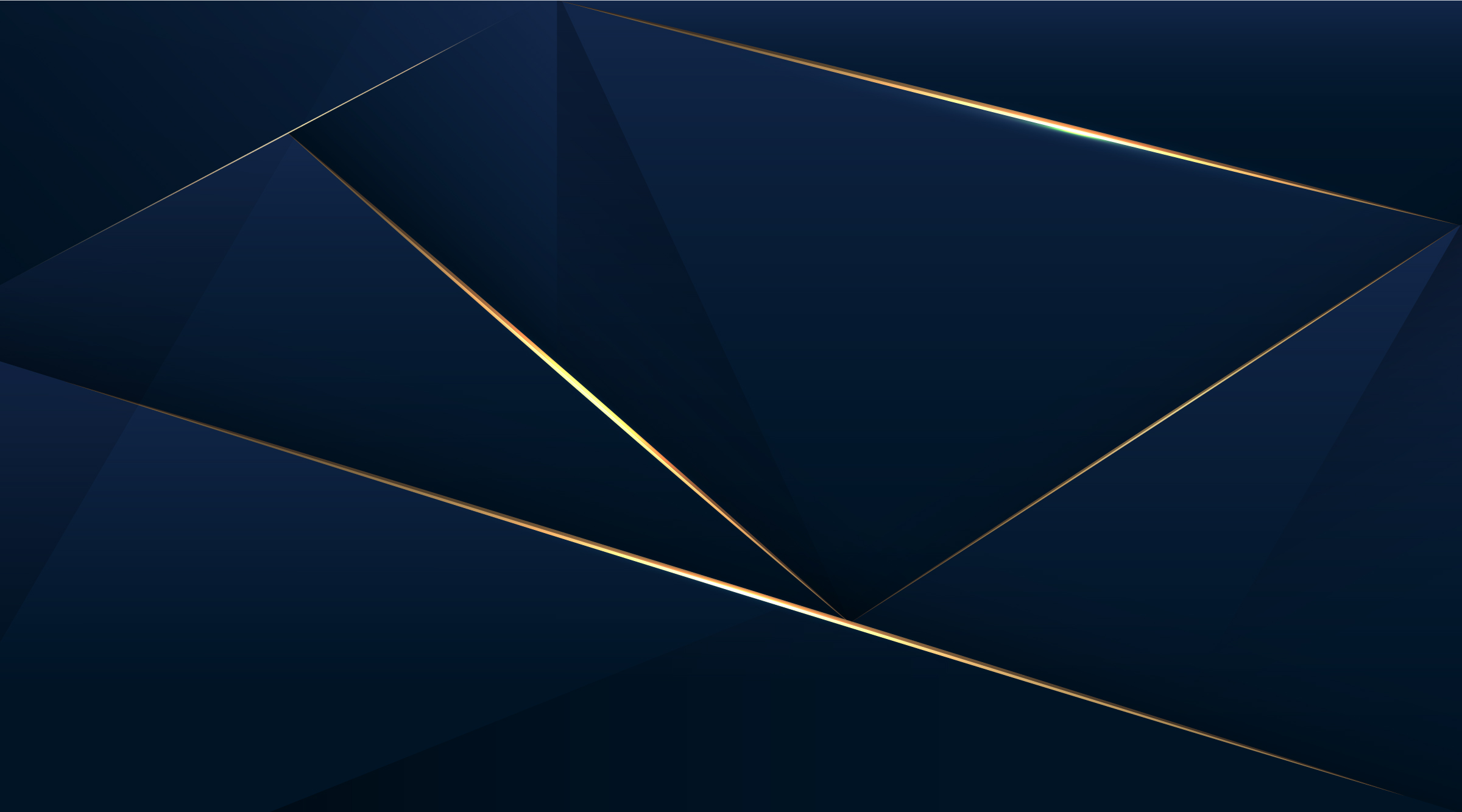 The image displays an abstract design with overlapping navy blue and gold geometric triangles against a dark background, creating a modern and elegant pattern.