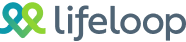 The image shows the Lifeloop logo featuring intertwined blue and green loops beside the word "Lifeloop" in modern, sans-serif lettering.